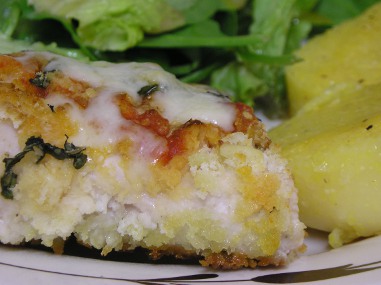 Oven-fried chicken parmesan