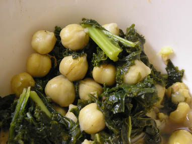 Indian-spiced kale and chickpeas