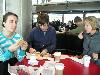 Rikki, Reid, and Les eating in the Houston Hobby airport